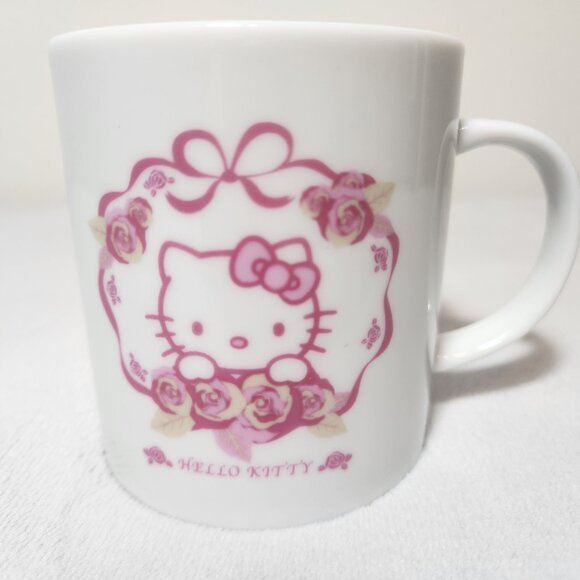 Hello Kitty Sanrio Coffee Mug Cup White and Pink 6 to 8 oz Kitty Inside Cup 1976 - Picture 2 of 12